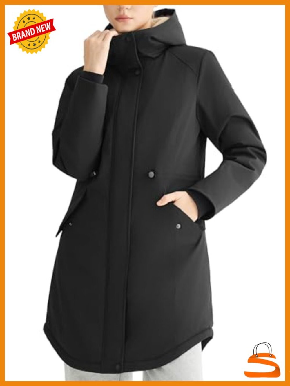 Women Winter Coat Thicken Fleece Lined Puffer Jacket Waterproof Parka